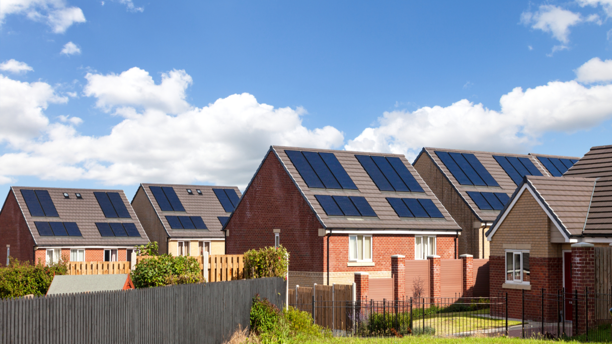 houses with roof solar panels